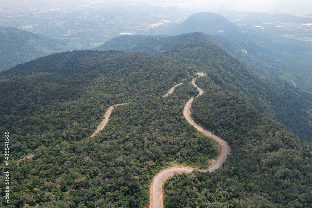 Yao Mao Monument in Bokor National Park. This massive monument stands alone in Bokor National Park, Cambodia, captured by drone Yao Mao Monument in Bokor National Park. This massive monument stands alone in Bokor National Park, Cambodia, captured by drone