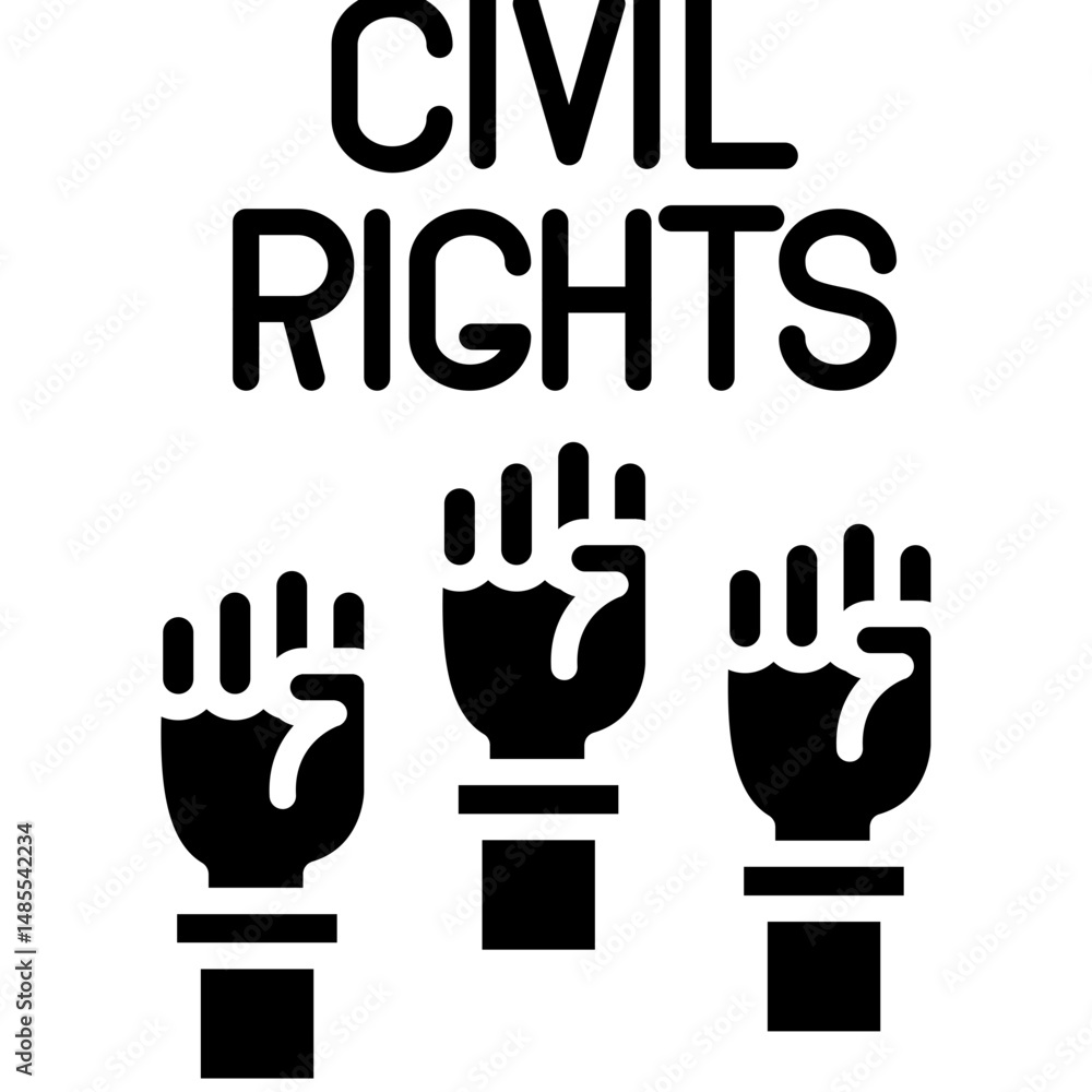 Obraz premium Civil Right Icon Vector Element