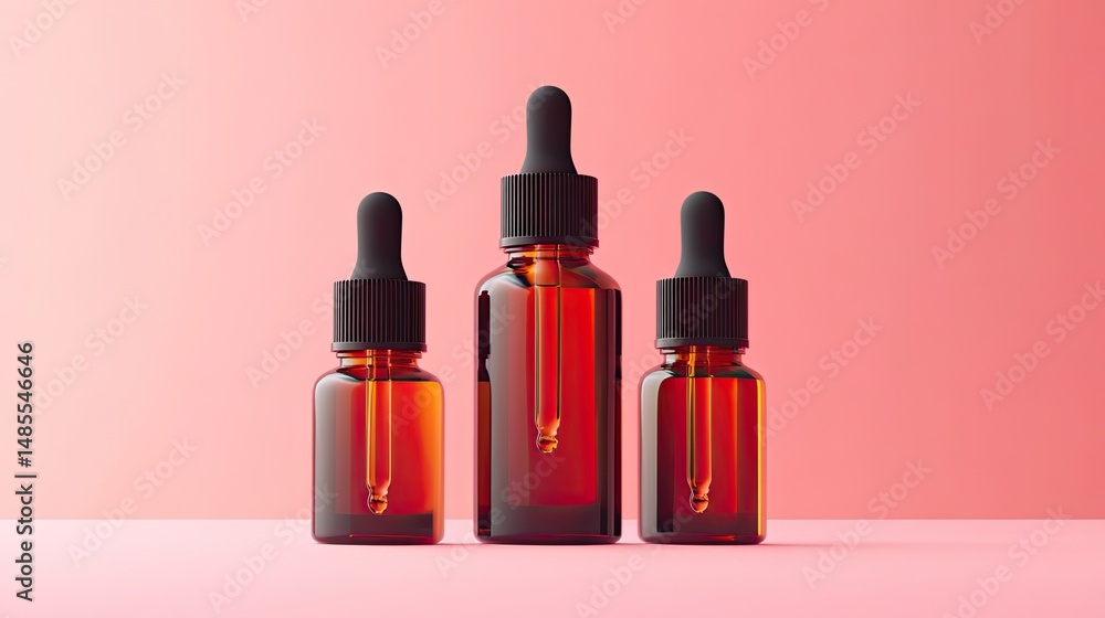 Cosmetic serum bottle with pipette mockup, 3D render, skin care oil dropper in multiple views. Cosmetic serum bottle with pipette mockup, 3D render, skin care oil dropper in multiple views.