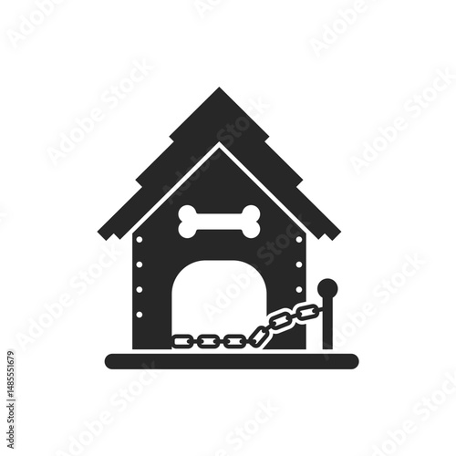 Dog house icon in flat style. Pet home vector illustration on isolated background. Animal shelter sign business concept.