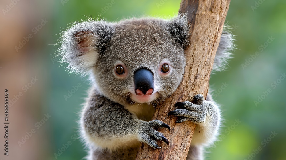 Fototapeta premium Koala Bear Clinging Tree