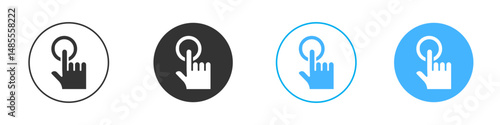 finger tap icon Editable flat style, illustration icons