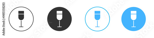 Wine glass icon Editable flat style, illustration icons