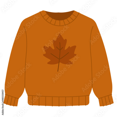 Autumn Leaf Sweater Vector Illustration