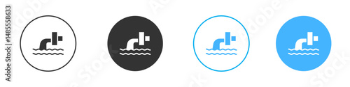 Waste water icon Editable flat style, illustration icons