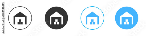 Warehouse icon Editable flat style, illustration icons