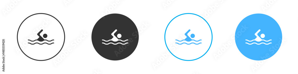 Fototapeta premium Swimming icon Editable flat style, illustration icons