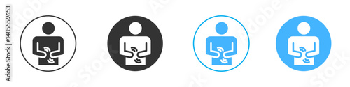 Stomachache icon Editable flat style, illustration icons