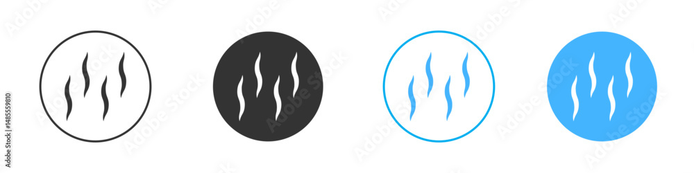 Obraz premium Smoke steam silhouette icon Editable flat style, illustration icons