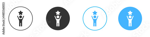 Self confidence icon Editable flat style, illustration icons