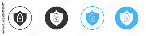 Security lock icon Editable flat style, illustration icons