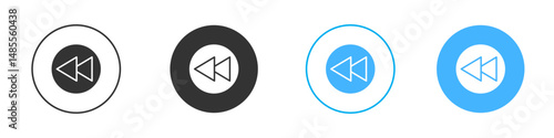 Rewind button icon Editable flat style, illustration icons