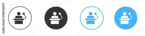 Politician speaker icon Editable flat style, illustration icons