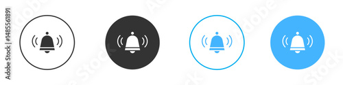 Notification bell icon Editable flat style, illustration icons