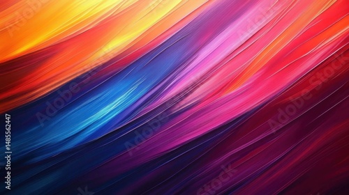 Wallpaper Mural Vibrant abstract colorful flowing lines in shades of yellow, orange, blue, purple, and red creating dynamic smooth movement Torontodigital.ca