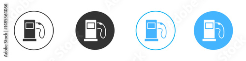 Gas station icon Editable flat style, illustration icons