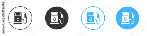 Gas station icon Editable flat style, illustration icons