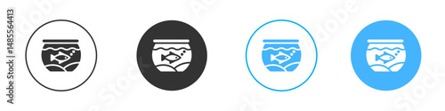 Fish bowl icon Editable flat style, illustration icons