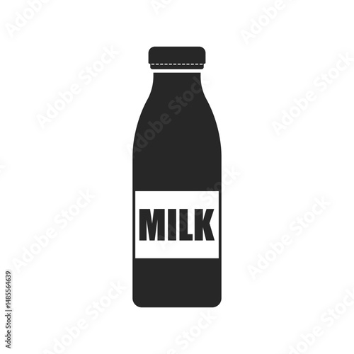 Milk bottle icon in flat style. Dairy product vector illustration on isolated background. Milky liquid sign business concept.