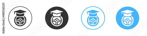 Driving school icon Editable flat style, illustration icons