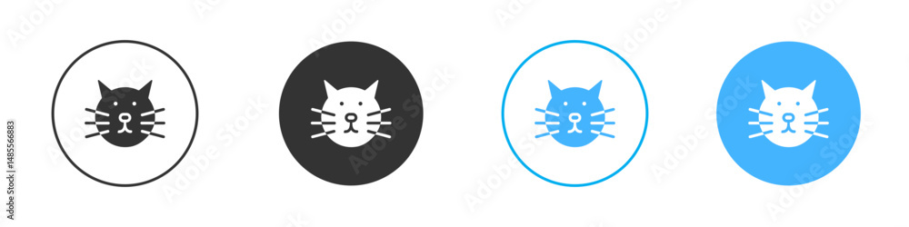 Fototapeta premium Cat icon Editable flat style, illustration icons
