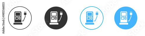 Charging station icon Editable flat style, illustration icons