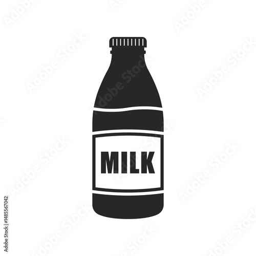 Milk bottle icon in flat style. Dairy product vector illustration on isolated background. Milky liquid sign business concept.