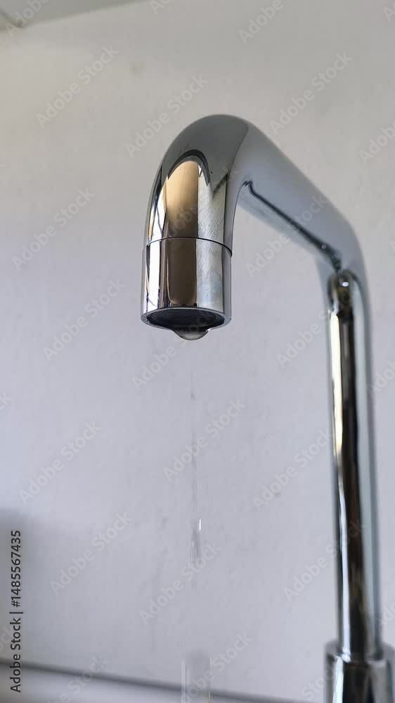 Grifo goteando sequía derroche perdida de agua vertical 