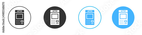 Atm icon Editable flat style, illustration icons