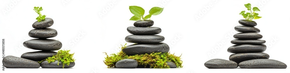 Fototapeta premium Zen Stones and Greenery