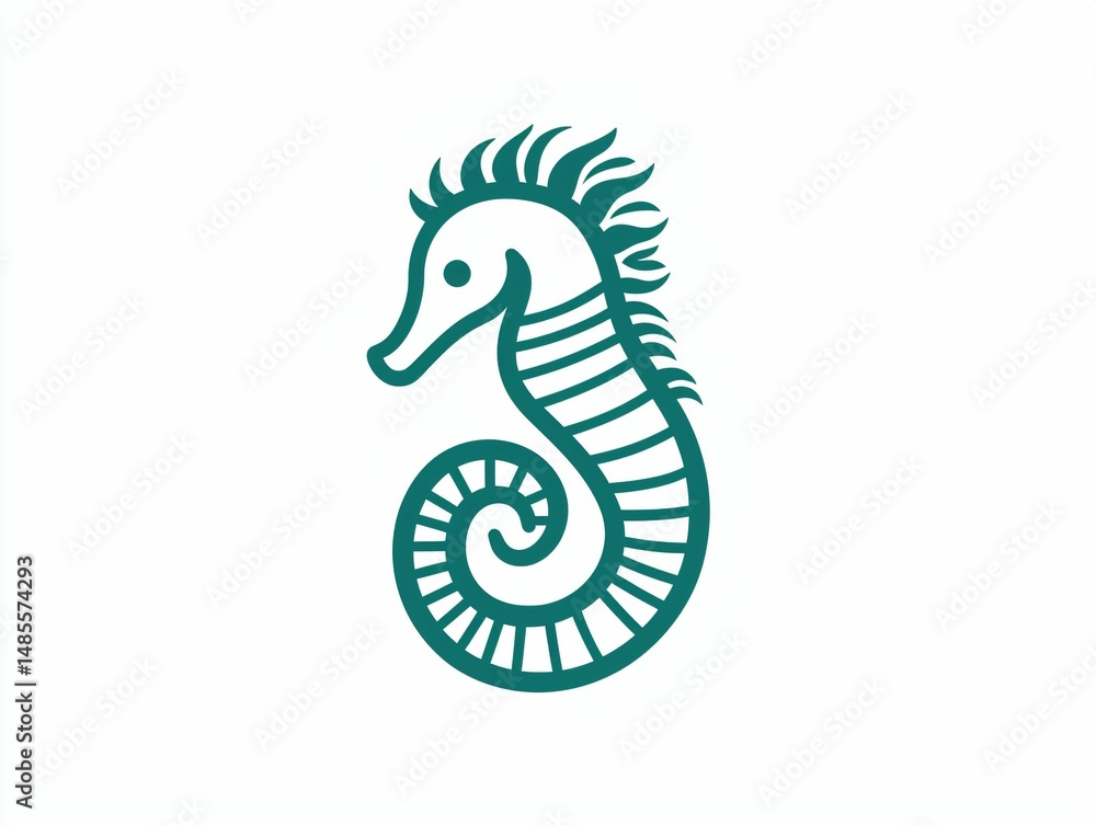 Fototapeta premium Seahorse Line Art