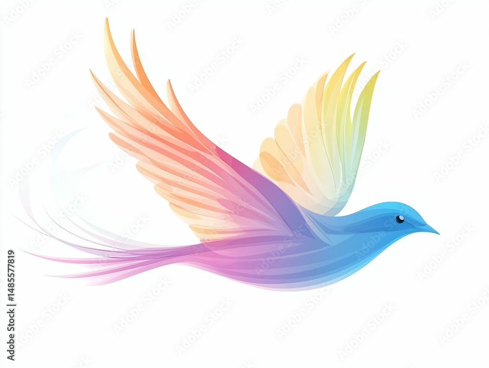 Obraz premium Rainbow Bird Flight