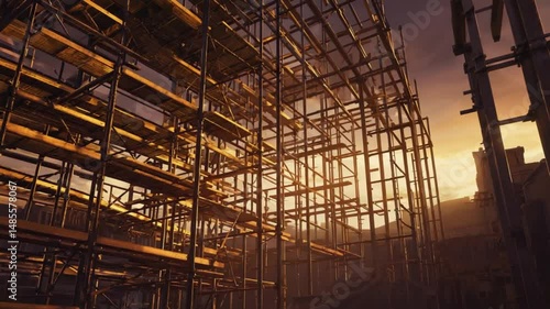 Wallpaper Mural Complex industrial scaffolding structure Torontodigital.ca