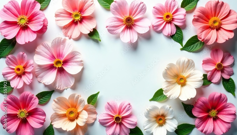 Delicate flower motifs arranged in a symmetrical square grid , background, art Delicate flower motifs arranged in a symmetrical square grid , background, art