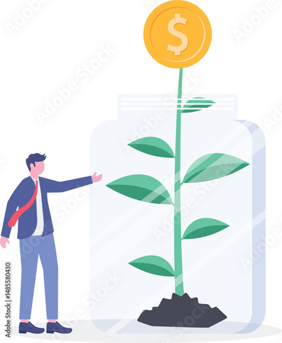 Family income . Financial management concept.flat design.

