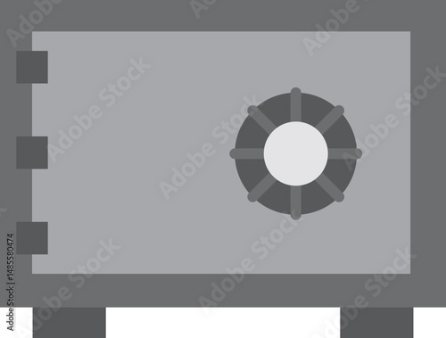 Safety Box Icon, Illustration of a Safety Deposit Box and Vault