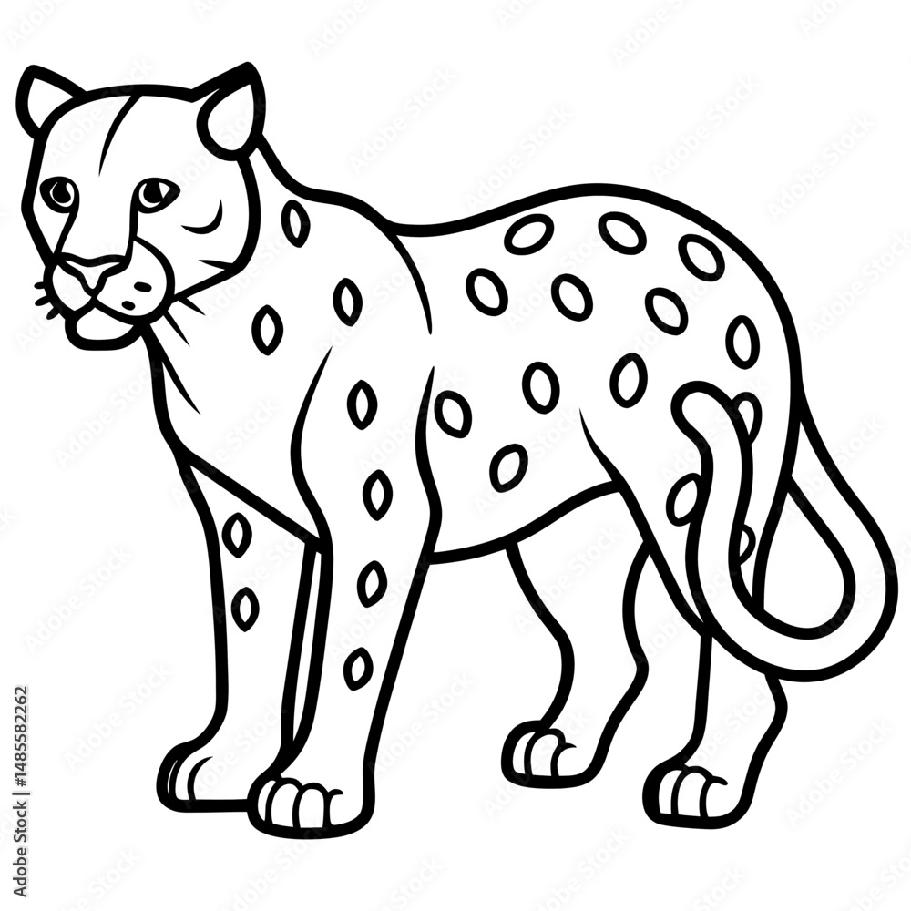 Fototapeta premium Sapphire Leopard Outline Vector