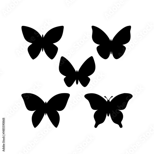 Butterfly vector black and white