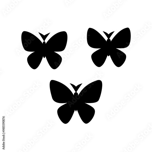 Butterfly vector black and white