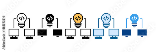 Hackathon Icon Set Multiple Style Collection