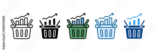 Market Data Icon Set Multiple Style Collection