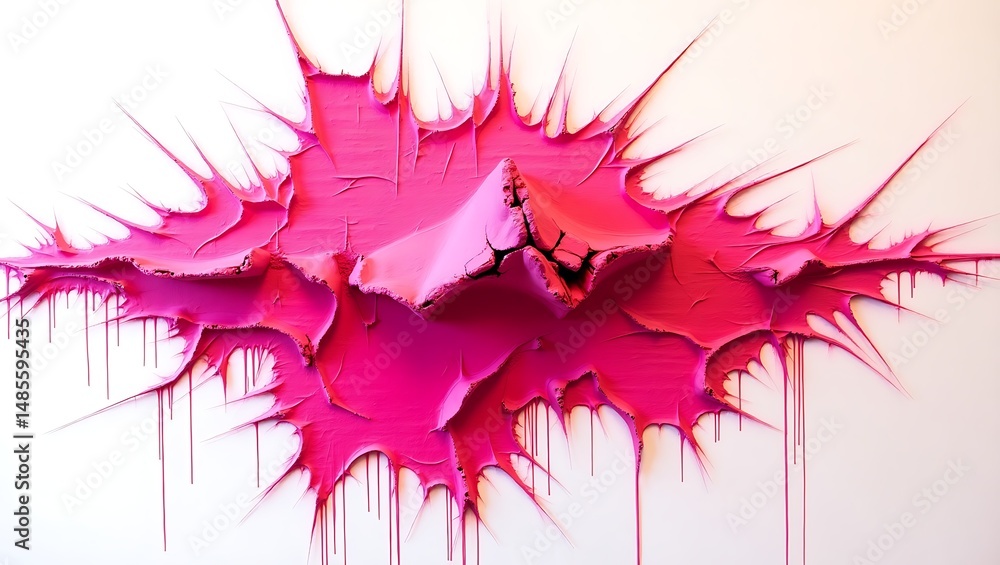 Fototapeta premium Abstract Pink Explosion Dynamic Textured Art Painting