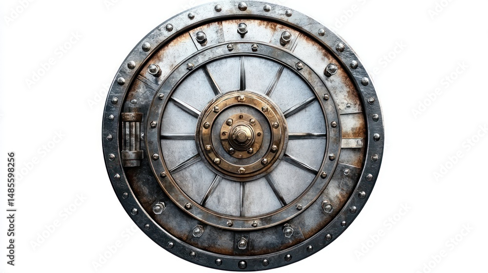 Naklejka premium Antique Vault Door: A Masterpiece of Engineering and Security