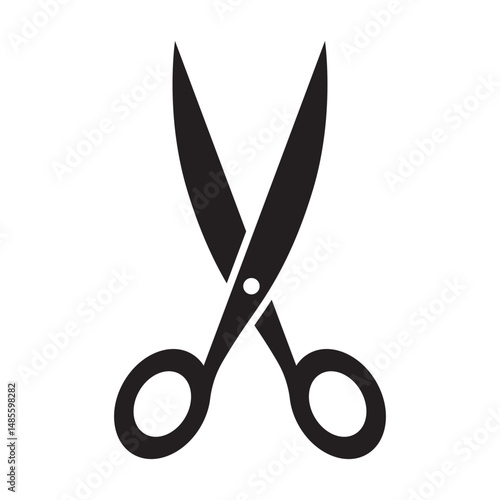 scissor vector art silhouette icon on white background