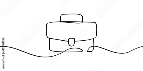 continuous line drawing of briefcase symbol. abstract line art illustration