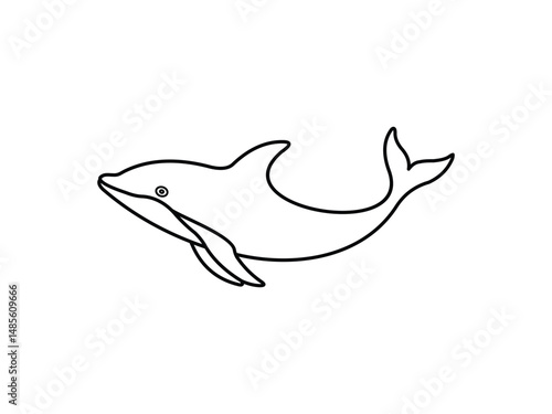 Cartoon dolphin coloring vector illustration