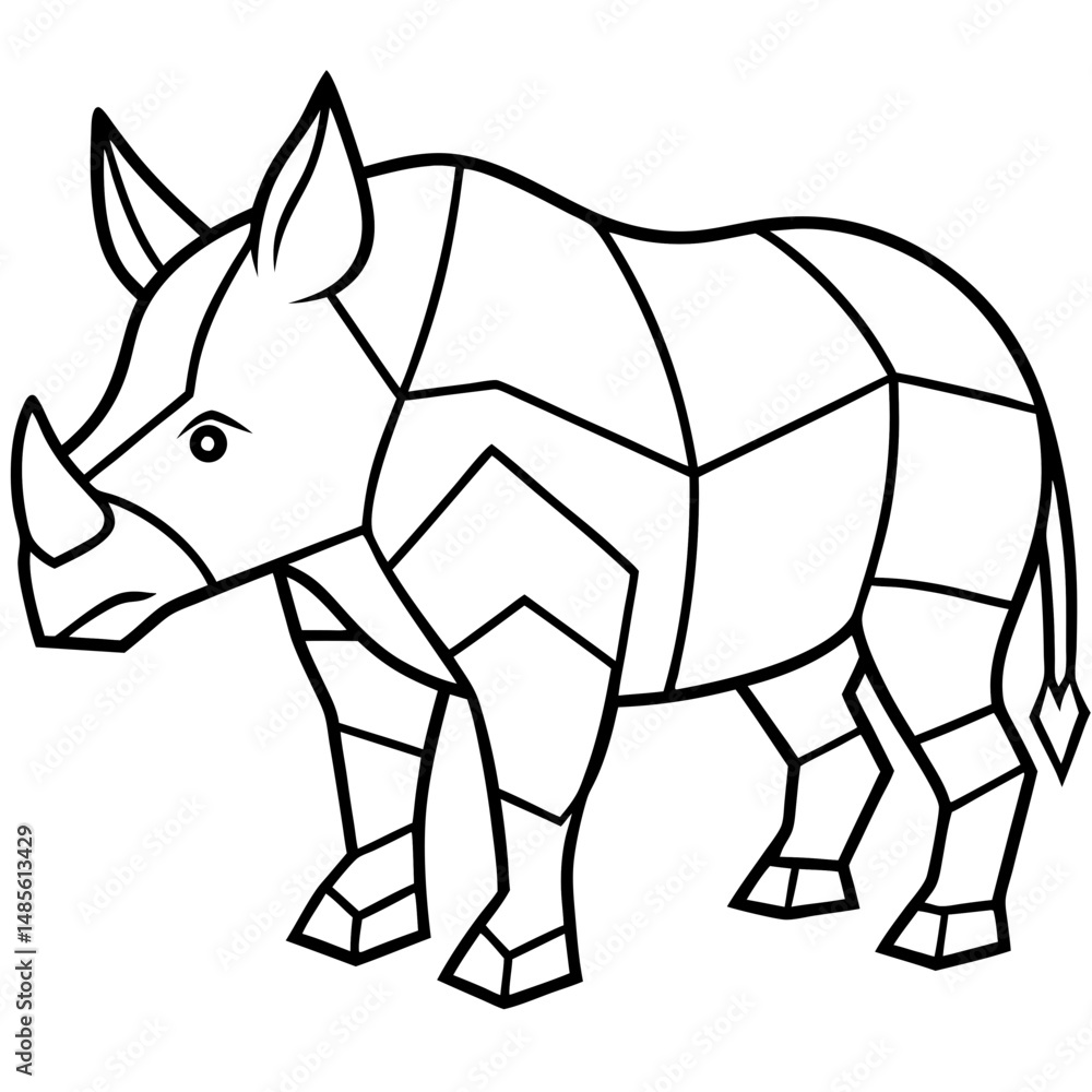 Minimalist Onyx Rhino Outline Minimalist Onyx Rhino Outline