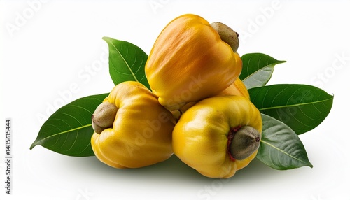 Wallpaper Mural Cashew Apples with Nuts and Leaves on White Torontodigital.ca