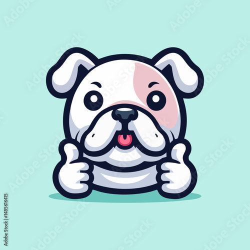 Strong Muscular Bulldog Mascot Character Illustration in Cartoon Vector Style for Sports Team Identity Emblem Logo Design with Angry Face Expression and Fierce Look for Branding and Promotion