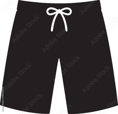 Vector Style Board Shorts Silhouette Illustration